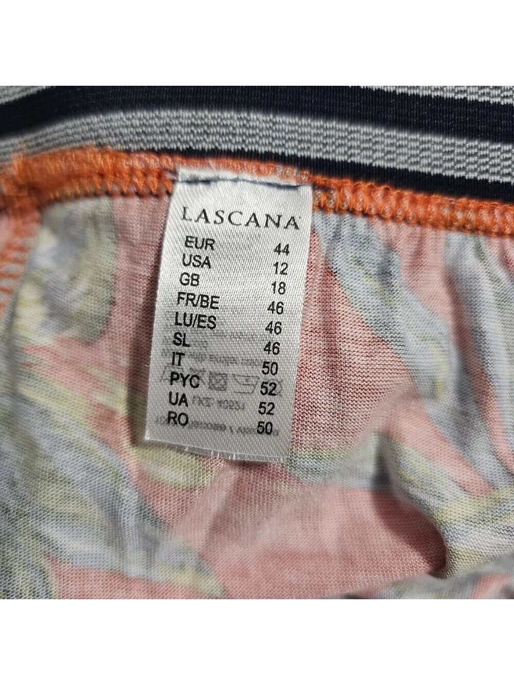 LASCANA Tropical Floral Maxi Skirt SZ 12 USA Striped Waistband Boho Colorful - Picture 6 of 7